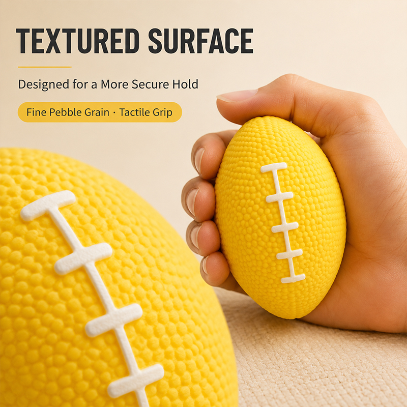 Rugby Training Ball - Ballon anti-stress en silicone jaune de